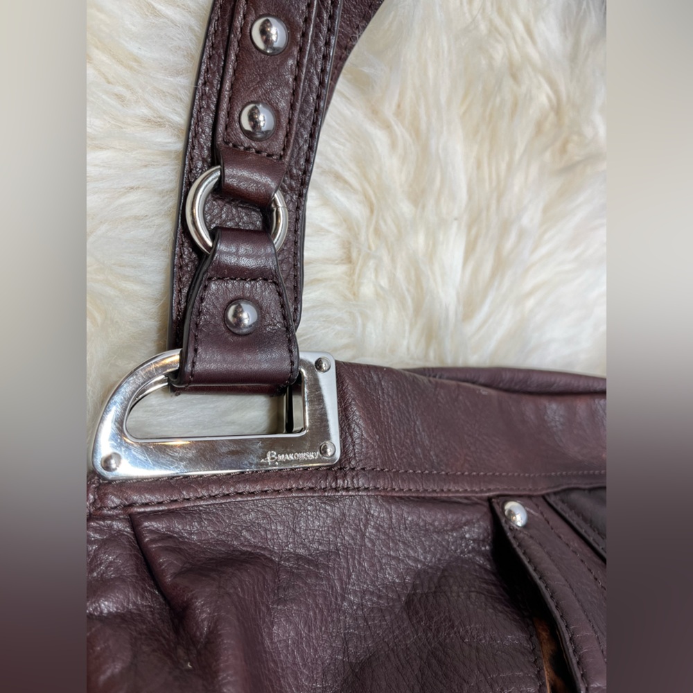 B Makowsky  Merlot Leather Genuine Leather Double Straps/ Shoulder bag/ - Picture 15 of 17